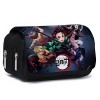 Demon Slayer Trousse à crayons dessin animé étudiant grande capacité Sac décole pour garçons et filles, style 1, Noir 1, Tro