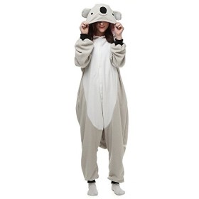 Silver_river Unisex Adult Kigurumi Koala Pajamas Animal Onesie One Piece Cosplay Costume Halloween Nightwear Jumpsuit Hoodies