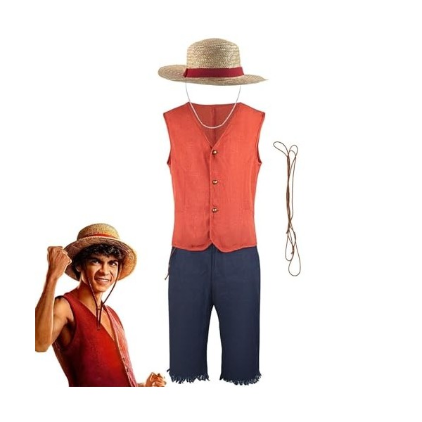 Costume Cosplay Monkey D. Luffy, Doux Et Confortable, Monkey D. Luffy Costume De Cosplay Anime Uniforme Halloween Carnaval, C