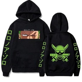 Anime One Piece Hoodie Hip-Hop Anime Roronoa Zoro Pulls Tops Lâche Manches Longues Automne Homme Vêtements