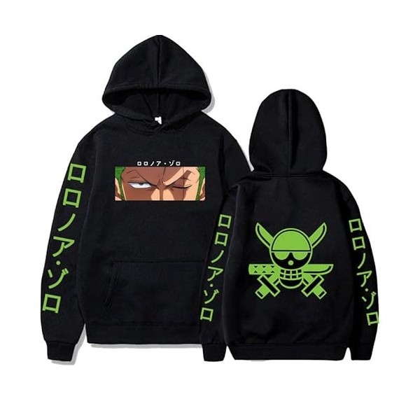 Anime One Piece Hoodie Hip-Hop Anime Roronoa Zoro Pulls Tops Lâche Manches Longues Automne Homme Vêtements