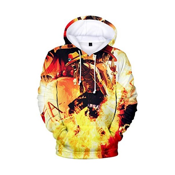 PANOZON Homme 3D imprimé Sweat à Capuche Homme Caoutchouc Animation Japonaise S,Uniforme Flamme Rouge 1908 