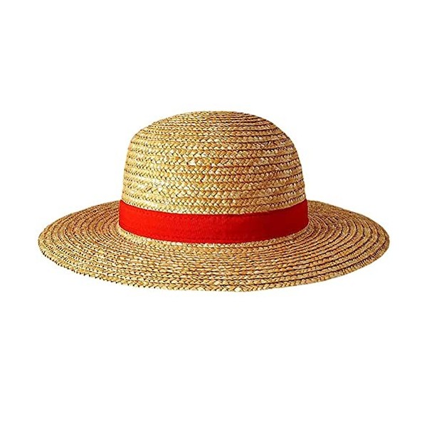 Tianbi Luffy Chapeau de Paille à Large Bord pour Adultes, Multifonctionnel avec Personnage de Dessin animé