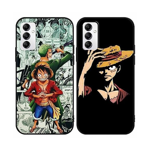 2 Pièces Coque pour iPhone 15 Pro Max 6.7, Case Anime Luffy Gear 5 Nika Zoro Manga Design Motif Protection Housse Étui de T