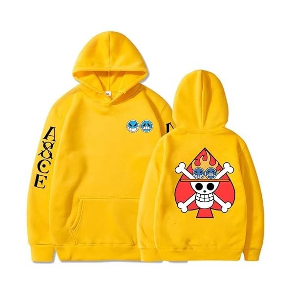 One Piece Portgas D Ace Sweats À Capuche Streetwear Imprimé Hommes/Femmes Anime Cartoon Hiver Veste Sweat