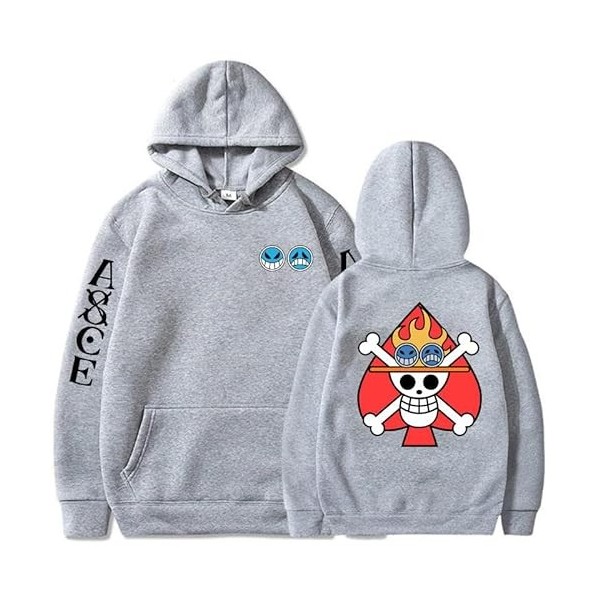 One Piece Portgas D Ace Sweats À Capuche Streetwear Imprimé Hommes/Femmes Anime Cartoon Hiver Veste Sweat