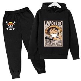 2022 Anime One Piece Enfants Survêtements Ensemble Luffy Sweat À Capuche Top Casual Pull À Capuche et Joggers Pantalons pour 
