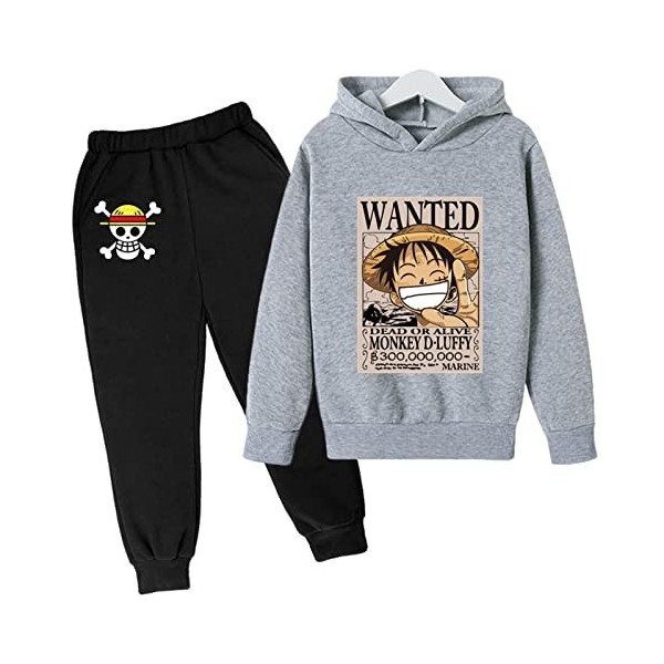 2022 Anime One Piece Enfants Survêtements Ensemble Luffy Sweat À Capuche Top Casual Pull À Capuche et Joggers Pantalons pour 