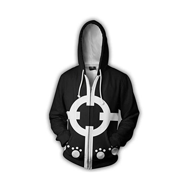 WANHONGYUE Anime One Piece Luffy 3D Imprimé Sweat à Capuche Hoodie Jacket Adulte Cosplay Zippé Veste Blouson Sweatshirt Mante