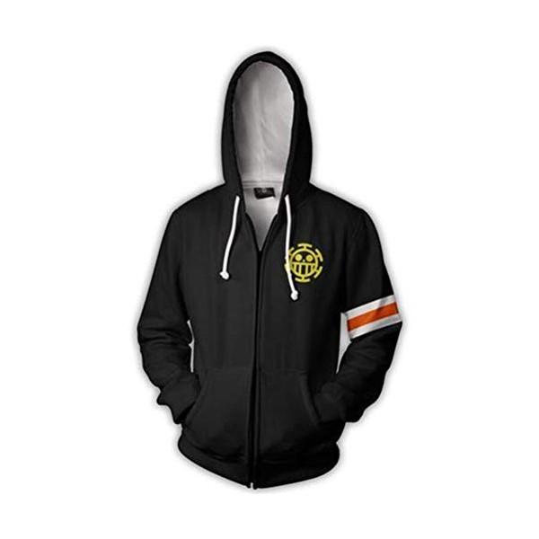 WANHONGYUE Anime One Piece Luffy 3D Imprimé Sweat à Capuche Hoodie Jacket Adulte Cosplay Zippé Veste Blouson Sweatshirt Mante