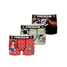 Boxer Homme Luffy, Roronoa Zoro, Calecon Homme, One Piece, Stretch et Maille Aérée Lot de 3 , Noir, Rouge, Vert, Beige, Tail