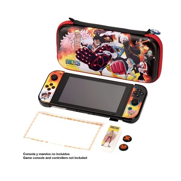 FR-TEC One Piece Pack Grips/Coque pour Joycon/Boitier/Protecteur dEcran/Sacoche, Dressrosa, pour Nintendo Switch