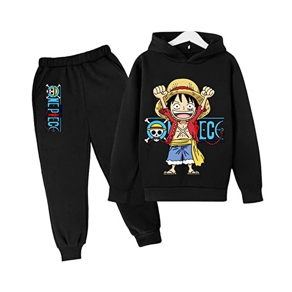 2022 Anime One Piece Garçons Survêtement Luffy Pulls Sweats Ensembles Enfants Sweat À Capuche et Pantalons De Jogging 4 À 14 