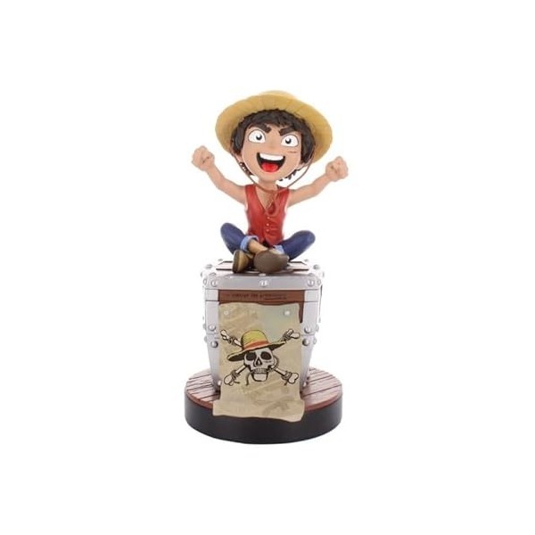 Cableguys Figurine Gaming One Piece Luffy - Accessoire support pour manette ou smartphone - Câble USB inclus - 20 cm