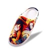 Roffatide Anime One Piece Luffy Chaussons pelucheux Chaussons de maison à dos ouvert Chaussons à bout fermé Pantoufles légère