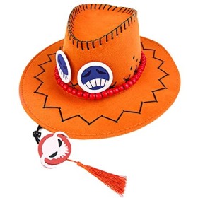Portgas·D· Ace Chapeaux Chapeau de Cartoon Western pour costumes et déguisements Chapeau de cowboy Western accessoire de dégu