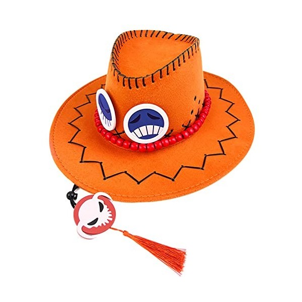 Portgas·D· Ace Chapeaux Chapeau de Cartoon Western pour costumes et déguisements Chapeau de cowboy Western accessoire de dégu