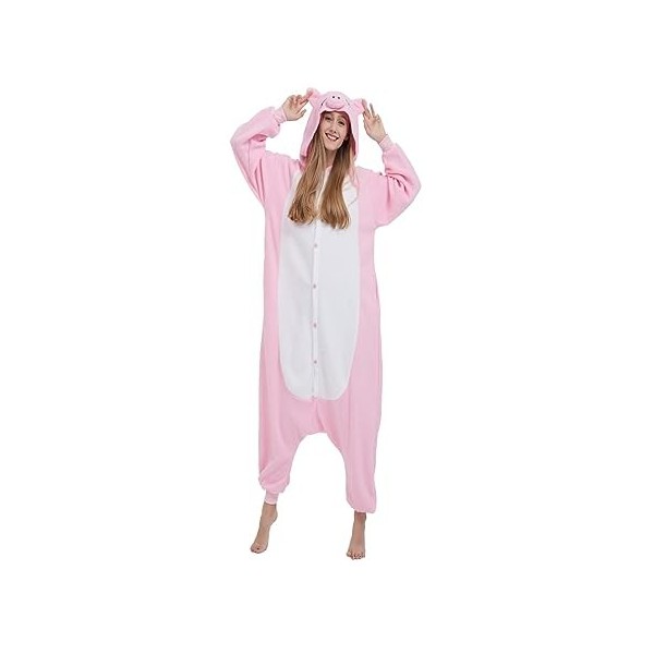 SimZoo Animal One Piece Pyjamas pour Adultes, Raton Laveur Cosplay Costume VêTements De Nuit pour Hommes Femmes, One Piece Un