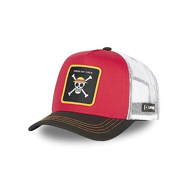 Casquette Homme & Femme One Piece, Casquette Trucker, Originale et Authentique, Noir, Rouge, Jaune, Taille TU
