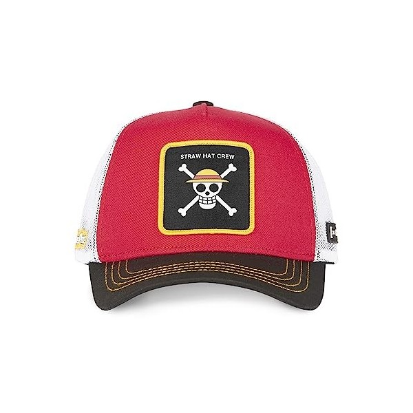 Casquette Homme & Femme One Piece, Casquette Trucker, Originale et Authentique, Noir, Rouge, Jaune, Taille TU