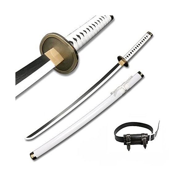 One Piece Anime Swords, Fait à la Main Katana Samurai Bamboo Sword Anime Original Texture Sword 41" avec Ceinture pour Cospla