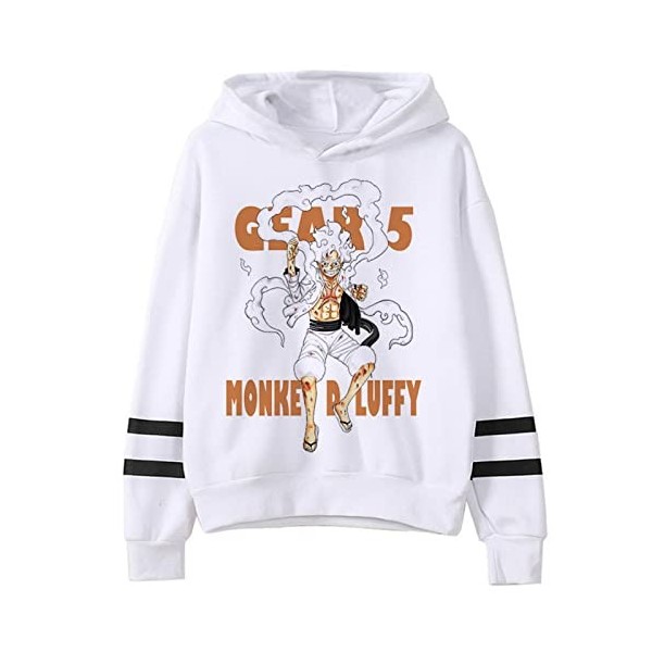 Sweats À Capuche One Piece Sweats À Capuche Luffy Gear 5 Hommes Grunge Imprimé Y2k Sweats À Capuche Esthétiques