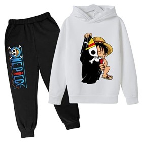 Anime One Piece Hoodie Top Pantalon 2pcs Ensemble Enfants Filles Garçons Survêtement Ensemble Jogging Costume Cadeau dannive