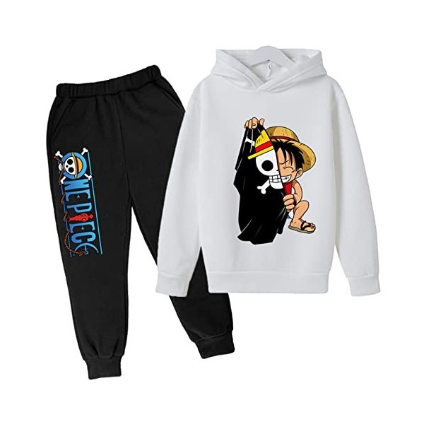 Anime One Piece Hoodie Top Pantalon 2pcs Ensemble Enfants Filles Garçons Survêtement Ensemble Jogging Costume Cadeau dannive