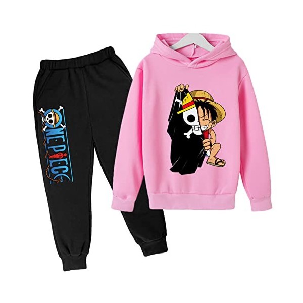 Anime One Piece Hoodie Top Pantalon 2pcs Ensemble Enfants Filles Garçons Survêtement Ensemble Jogging Costume Cadeau dannive