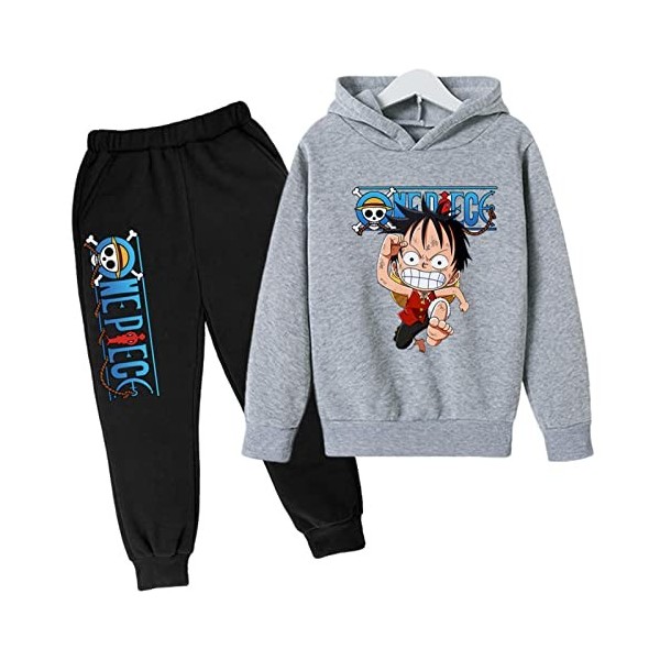 Anime One Piece Hoodie Top Pantalon 2pcs Ensemble Enfants Filles Garçons Survêtement Ensemble Jogging Costume Cadeau dannive