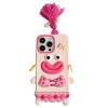 QoKcoahn Coque pour iPhone 13, coques de téléphone kawaii 3D dessin animé mignon et amusant ours mangeant du popcorn coque de