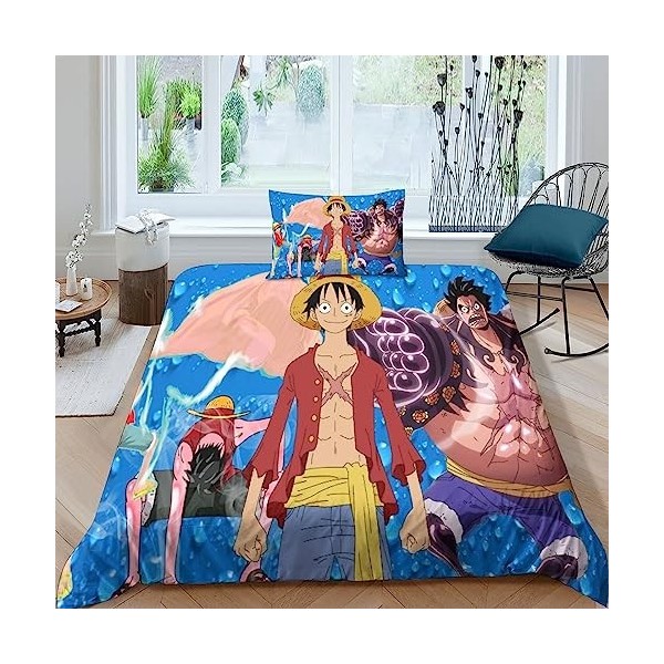 Roronoa Zoro Sets De Housses De Couettes 3D,Imprimé Microfibre Parure De Lit 3 Pièces Avec Fermeture Éclair Housse De Roronoa