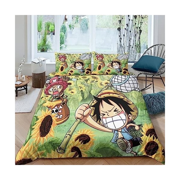 Roronoa Zoro Sets De Housses De Couettes 3D,Imprimé Microfibre Parure De Lit 3 Pièces Avec Fermeture Éclair Housse De Roronoa