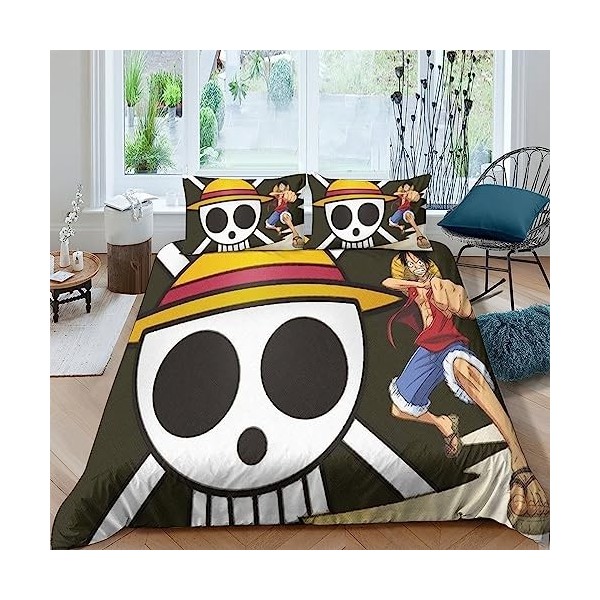Roronoa Zoro Sets De Housses De Couettes 3D,Imprimé Microfibre Parure De Lit 3 Pièces Avec Fermeture Éclair Housse De Roronoa