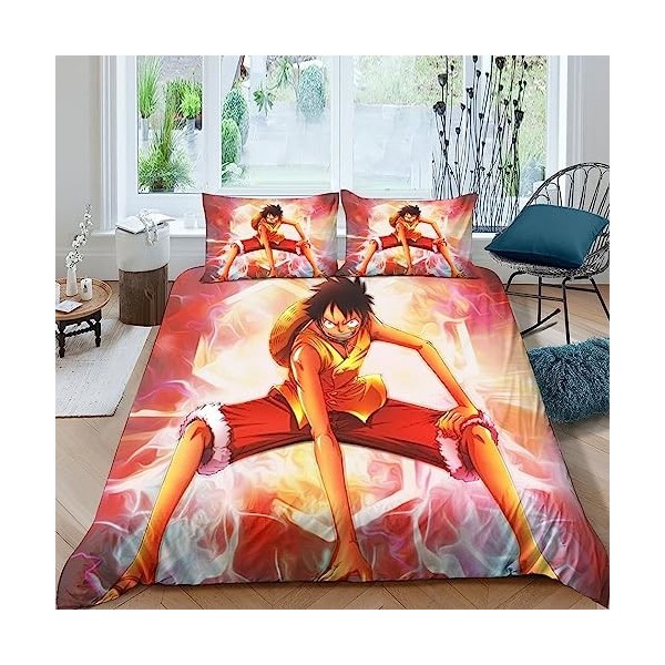 Roronoa Zoro Sets De Housses De Couettes 3D,Imprimé Microfibre Parure De Lit 3 Pièces Avec Fermeture Éclair Housse De Roronoa