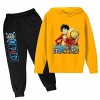Anime One Piece Survêtement Mode 2 Pièces Ensemble Enfants Garçons Sweats À Capuche et Pantalons Vinsmoke Sanji Pull Imprimé 