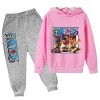 Anime One Piece Survêtement Mode 2 Pièces Ensemble Enfants Garçons Sweats À Capuche et Pantalons Vinsmoke Sanji Pull Imprimé 