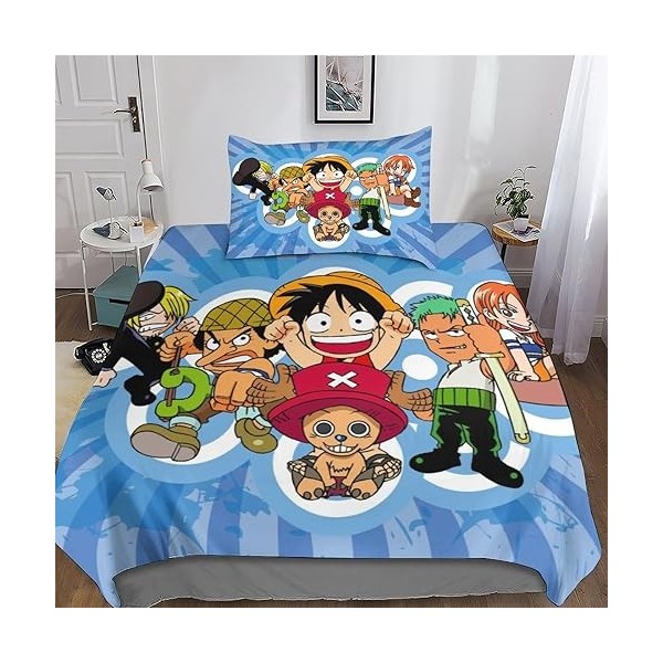 One Piece Housse De Couettes Parure De Lit Parure Luffy Anime Housses De Couettes 3D Chambre Décor 2 pièces Ensemble De Liter