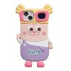 QoKcoahn Coque pour iPhone 13, coques de téléphone kawaii 3D dessin animé mignon et amusant ours mangeant du popcorn coque de