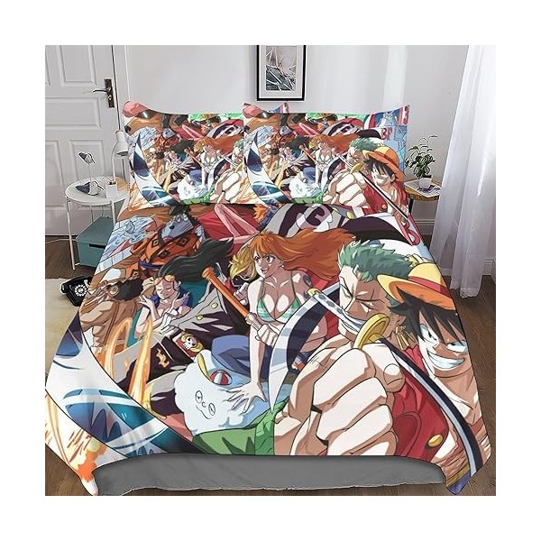 One Piece Housse De Couettes Parure De Lit Parure Luffy Anime Housses De Couettes 3D Chambre Décor 2 pièces Ensemble De Liter