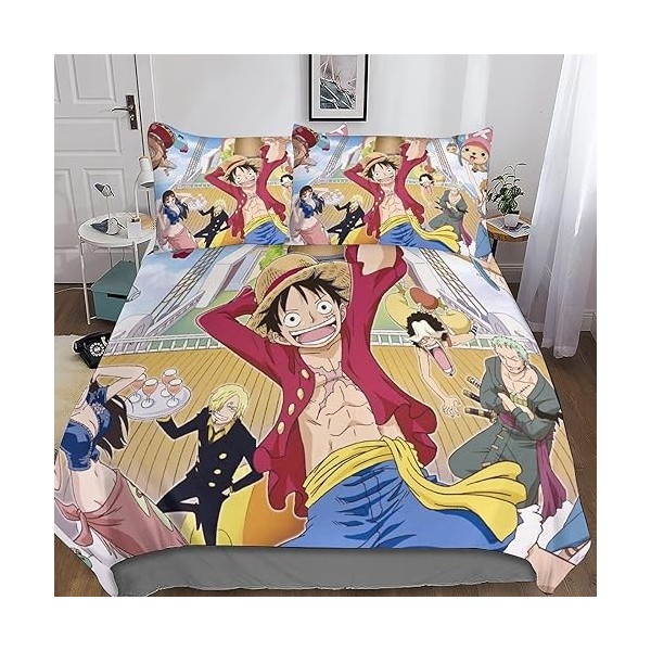One Piece Housse De Couettes Parure De Lit Parure Luffy Anime Housses De Couettes 3D Chambre Décor 2 pièces Ensemble De Liter