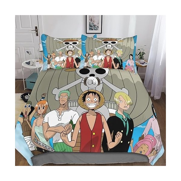One Piece Housse De Couettes Parure De Lit Parure Luffy Anime Housses De Couettes 3D Chambre Décor 2 pièces Ensemble De Liter
