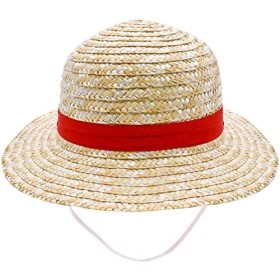 Chapeau de Paille Luffy - Chapeau de Paille Luffy Multifonctionnel avec Personnage de Dessin animé pour Soleil dété Protecti