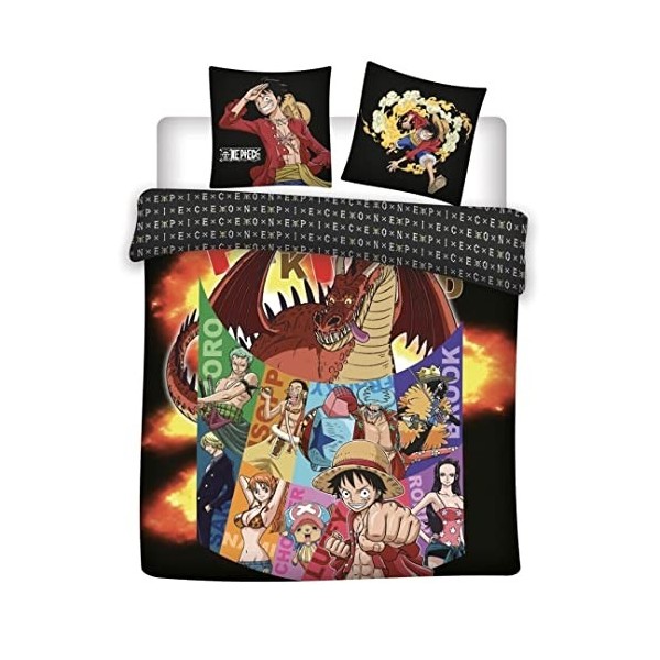 Parure de Lit Double One Piece Punk Hazard, Housse de Couette 200x200 cm + 2 Taies dOreiller 63x63 cm, 100% Microfibre