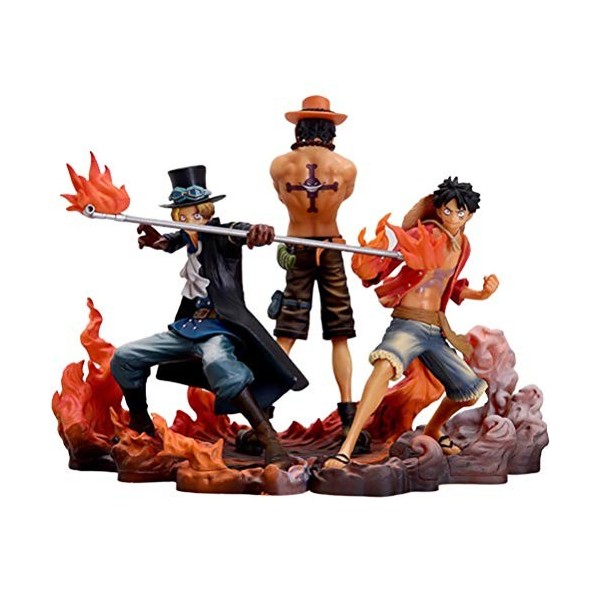 One Piece Figurine de l’anime avec personnages des trois frères&nbsp;: Luffy, Ace, Sabo