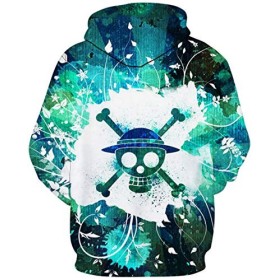 OLIPHEE Sweats à Capuche Homme à 3D Anime Sweat à Cosplay Costume Hoodies Manches Longues Veste Shirt Craine M