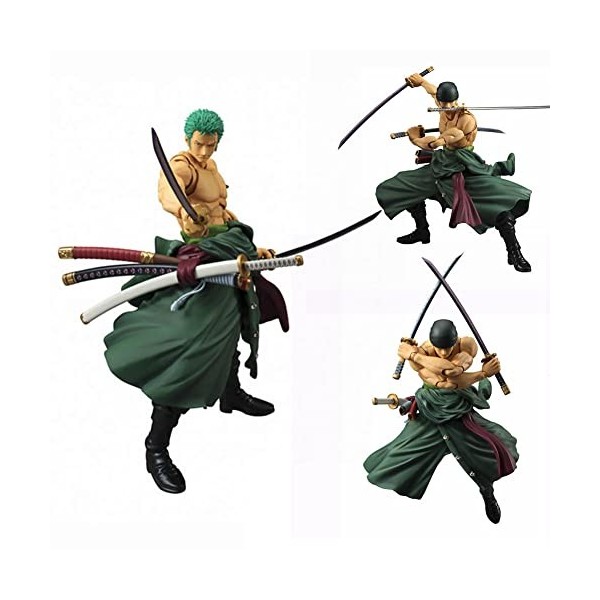 Zhongkaihua Figurine danime Roronoa Zoro - Figurine daction Roronoa Zoro - 18 cm - Articulation articulée - Statue de comba