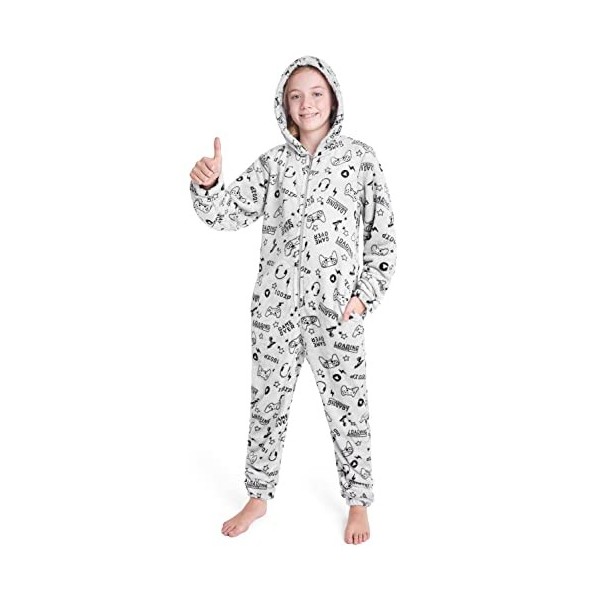 CityComfort Combinaison Pyjama Enfant, Grenouillère Surpyjama en Polaire, Combi Pyjama Enfant Garcon Fille Ado Gamer, Onesie 