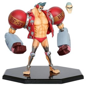 KorrBo Anime Figure Modèle One Piece Franky Posture Debout Remplaçable à Double Tête PVC Figurine daction Modèle Statue Joue