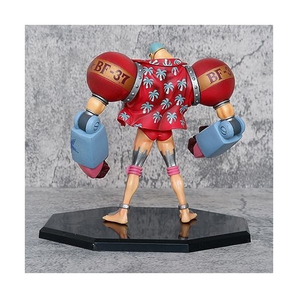 KorrBo Anime Figure Modèle One Piece Franky Posture Debout Remplaçable à Double Tête PVC Figurine daction Modèle Statue Joue